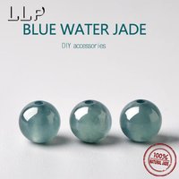 Natural Blue Water Jade Round Beads 10 Pieces In Package Suitable For Diy Jewelry Making Complete Range Of Sizes Of Beads