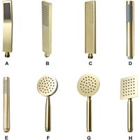 Brushed Gold Hand Held Shower Head Bathroom Gold Finished Brass or Stainless Steel Rain Shower Spray Bath Handheld Shower Heads