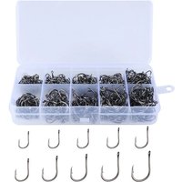 Fishing Hooks 100pcs Set High Carbon Steel Sharp Durable Barbed Fishhook Rock Fishing Equipment Gear Tackle Accessories with box