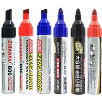 3color Large-Capacity Marker,Oblique And Round Toe,Oil-Based Big-Ended Marker Pen,Refillable Waterproof,Non-Erasable