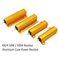 50W 100W Aluminum Power Metal Shell Case Wirewound Resistor 0.01R ~ 100K 1 6 8 10 20 200 500 1K 10K ohm resistance RX24 ibuw