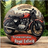 AliExpress 2D Flat - Vintage Royal Enfield Motorcycle Aluminum Wall Hanging for Bedroom or Garage, Wall Decor Plaque | Classic Bike Design