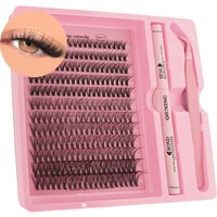 QIUNING Eyelash Clusters Kit Fluffy Individual Lashes Lash Bond and Seal and Remover Faux Mink Lashes Eyelash Extension DIY