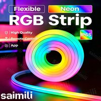 RGB Neon LED Strip Light USB Flexible Rope Lamp Bluetooth APP Remote Control Waterproof Music Sync for Bedroom Party Holiday