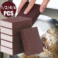 6pcs Diamond Sponge Magic Erasers Carborundum Removing Rust Cleaning Sponge Brush Kitchen Pot Dish Rust Removal Emery Clean Rub