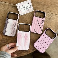 Clmj Swag Pink Angel Wings Phone Case for iPhone 17 17e 16e 16 15 14 13 12 11 X XS XR XSMAX 7 8 Air Pro Max Plus Double-layer