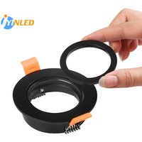 4 PCS Black White Round Recessed LED Ceiling Light Frame MR16 GU10 Bulb Fixture Downlight Holder GU10 Spot Light Fitting