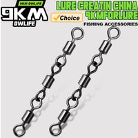 Drei Joint Rolling Wirbel Angeln Zubehör 15 ~ 60Pcs Angeln Barrel Wirbel Tackle Bass Salzwasser Angelschnur Stecker Clip