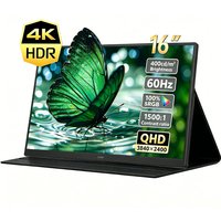 MAFNKOU 3840*2400 16 inch 4K Portable Monitor 1500:1 100% SRGB Thunderbolt USB-C HDMI for Phone, PS5, Laptop PC Second Screen
