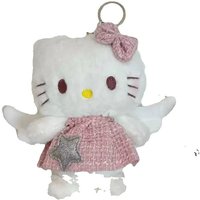 Hello Kitty Sanrio 15Cm Keychain Plush Angel Ins Doll Kawaii Pendant Anime Cartoon Plushie Toy Christmas Gifts For Children