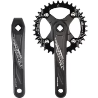 AliExpress GOLDIX Square Hole Bicycle Crankset Aluminum Alloy MTB Crank 165/170/175mm Length Narrow Wide Teeth 104BCD 32/34/36/38/40/42T