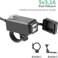 Dual USB Motorcycle Handlebar Charger Waterproof USB QC3.0 Quick Change 12V Power Supply Adapter Universal Charge for Phone