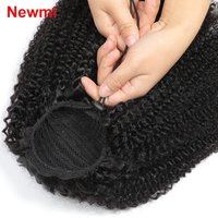 10-24Inch Afro Kinky Curly Drawstring Ponytail Human Hair 12A Brazilian Virgin Hair 100% Human Hair Extensions Natural Color