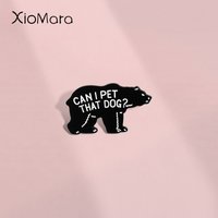 Can I Pet That Dog Enamel Pin Cute Cartoon Animal Quotes Brooches Lapel Badge Jewelry Gift For Best Friend
