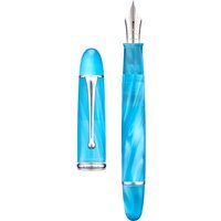 Asvine V800 Vacuum Filling Fountain Pen NO.8 EF/F/M/Stub 1.1 Nib, Lake Blue Acrylic Large Size Writing Pen