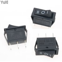 5PCS KCD3 Rocker Switch 16A /20A 125V/250V ON-OFF-ON 3 Position 3 Pin Electrical Equipment Power Switch Black
