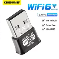 Mini USB WiFi Adapter 2.4GHz Wireless Dongle USB 2.0 Network Card WIFI 6 Ethernet Receiver for PC/Laptop Driver Free Win 10/11