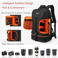 Video Waterproof Camera Shoulders Backpack w Reflector Stripe fit 15.6 inch Latptop Shockproof Soft Padded Tripod Case Photo Bag