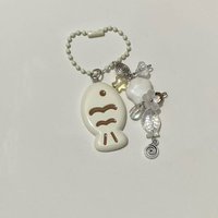 Handmade Little Fish Keychain / Chic White Phone Charm / Gift for Her