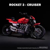 578Pcs MOC Technical Rocket 3 R GT Motorcycle Cruiser Model Building Block Bricks City Racer Superbike Garage Toy for Kids Gifts
