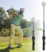 Retractable Golf Swing Trainer with Click Feedback Anti-Slip Rubber Grip Foldable Golf Practice Aid for Indoor Outdoor Training