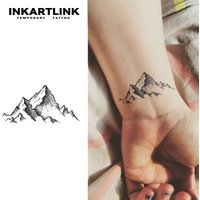 3 pcs Mountains Temporary Tattoo,Lasts To 15 Days New Technology Magic Waterproof Semi Permanent Sticker.