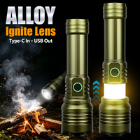 High Power LED Flashlight Type-c Rechargeable Zoomable Tactical Handheld Torch Concentrating Ignition Outdoor Camping Lanterna