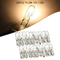 20pcs T5 286 12V 1.2W Car Dashboard Light Bulb Quartz Glass Instrument Panel Bulb Wedge Bulbs Universal