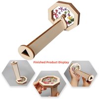 DIY Wood Kaleidoscope Puzzle Toy for Kids - Science Experiment STEM Kit Educational Magic Physics Rotating Learning Gifs
