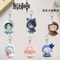 Game Arcylic Keychain Figures Wanderer Kunikuzushi Sigewinne Kaedehara Kazuha Furina Furina de Fontaine Yae Miko Xiao Key Chain