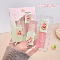 'Gege Bear' Cosmetics Gift Box (Fruity, Moisturizing Lipstick and Lip Gloss, Transparent Paint Cosmetics Set)
