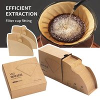 Wood Pulp 02 Cone Filter Pour Over 2-4 Cups Natural Drip Coffee Paper Filters Makers Accessories