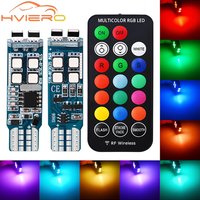 Car Decorative Clearance Light License Plate Signal Lamp RGB Led T10 W5W Remote Control DC 12V LED 194 168 Dome Reading Lighting
