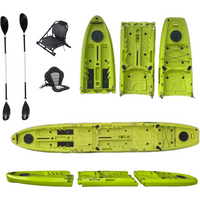 LSF 2 or 3 Pieces Modular Detachable Kayak Cheap Sit on Top Plastic Kayak Fishing Kayak Boat with Accessories
