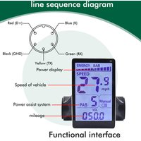 URAT2 M5 24V 36V 48V Electric Bicycle Colorful Display E Scooter LCD Panel With USB UART For Mountain Electric Bike Parts (6PIN)