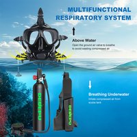 DEDEPU 15-20Min Portable Mini Scuba Diving Equipment Set Underwater Breathing Oxygen Tank Cylinder with Diving Mask and Adapter