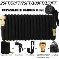 25ft/150ft Garden Water Hose Expandable Pipe With Spray Gun & Metal Connector High Pressure For Car Wash Lawn Water Irrigation