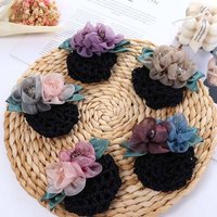 1pc Head Flower Girl Retro Flower Hairnet Hairclip Hairnet Nurse Hairnet Cuff Back of Head Headband Headwear Hair Accessories