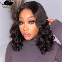 Ajunlele Burmese HAIR Body Wave 13x4 Lace Front Short Bob Wig 8-16 inch Body Wave 4X4 Lace Closure Bob Wig Wholesale Price