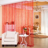 Multiple Colors Straight Curtains 50*200cm Single Panel String Curtains Living Room Balcony Cut Off Line Curtain Door Curtain