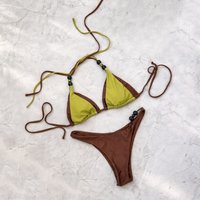Double Layered Bikini 2026 Push Up Swimsuit Women Sexy Swimwear Brazilian Biquini Micro Bikinis Patchwork Bathing Suit Beachwear