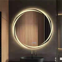 LUVODI Modern LED Bathroom Wall Mirror with Circle Backlight Illuminated Vanity Mirror with Defogging Feature for Bath
