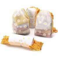 5/10PCS Transparent Daisy Plastic Drawstring Bag Travel Makeup Bag Towel Socks Shoe Storage Bag