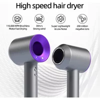 Professional High Speed Bladeless Hair Dryer Powerful Fast Drying Negative Ion Blow Dryer Quiet Portable Hairdryer for Travel Ho