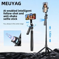 MEUYAG Foldable AI Tracking Gimbals Cellphone Stand Selfie Stick Tripod 360° Auto Rotation for Smartphones Shooting Vlog