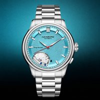 HANBORO hourly clock series Miyota 9015 modified men's automatic mechanical watch luxury semi skeleton watch men's business5378