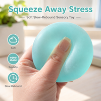 Blue Maltose Squishy Toy Transparent Slow Rebound Stress Relief Sensory Fidget Decompression Toy for Kids Adults