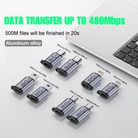 USB Type-C Adapter Type C To Lightning To Micro To Mini USB Female To Male Converters For Xiaomi Samsung Charger Data Cable