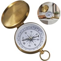 Brass Flip Cover Compass_Multifunctional Outdoor Navigation Tool Pocket Watch Design for Hiking Camping Survival Gear