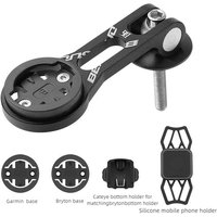 AliExpress rrskit Bicycle Computer Extension Mount MTB Road Bike Aluminum Alloy Phone Bracket Silicone Phone Holder For Garmin Bryton Cateye